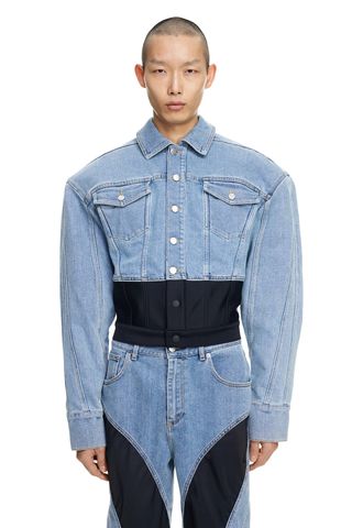 Mugler H&M + Waist-Detail Denim Jacket