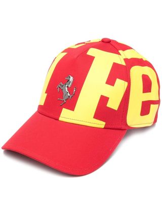 Ferrari + All-Over Logo Print Baseball Cap