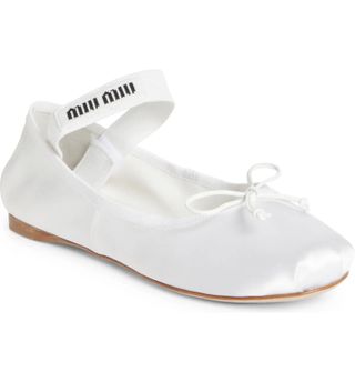 Miu Miu + Logo Band Ballet Flat