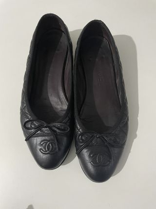 Chanel + Preloved Leather Ballet Flats
