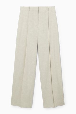 COS + Linen-Blend Wide-Leg Tailored Trousers