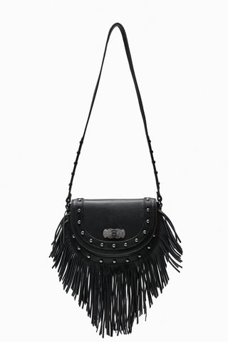 Zara + Fringe Leather Crossbody Bag