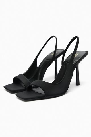 Zara + High Heel Fabric Sandals