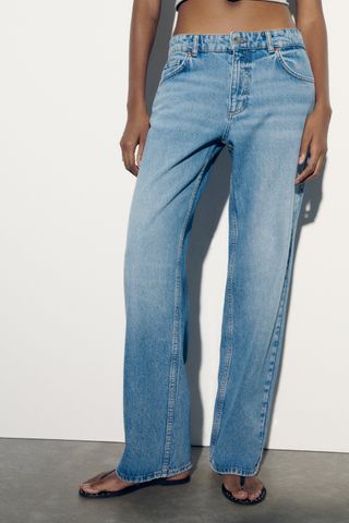 Zara + Mid-Rise Z1975 Straight Leg Jeans
