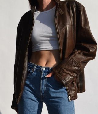 7thSkies + 80s Leather Jacket