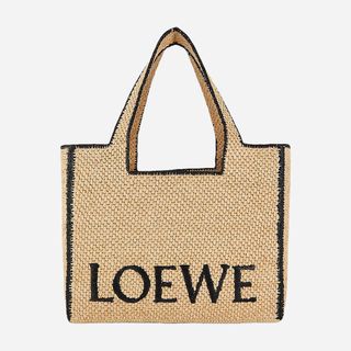 Loewe x Paula's Ibiza + Large Logo Raffia Tote Bag