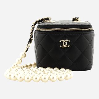 Moda Archive X Rebag + Vintage Chanel Pearl & Quilted Leather Mini Vanity Case