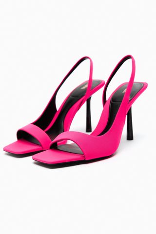 Zara + High Heel Fabric Sandals