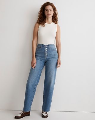 Madewell + The Curvy Perfect Vintage Wide-Leg Crop Jean in Ohlman Wash