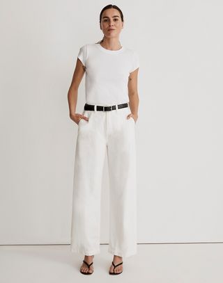 Madewell + The Harlow Wide-Leg Jean in Tile White