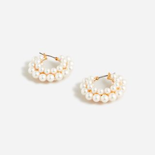 J.Crew + Layered Mini-Pearl Hoop Earrings