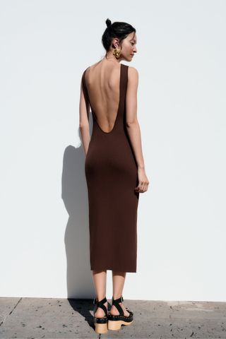 Zara + Knit Dress With Open Back
