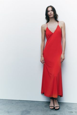 Zara + Long Strappy Dress