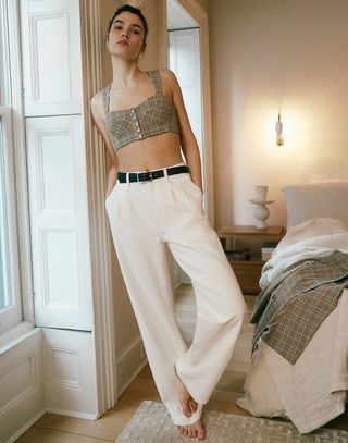 Madewell + The Harlow Wide-Leg Jeans in Tile White