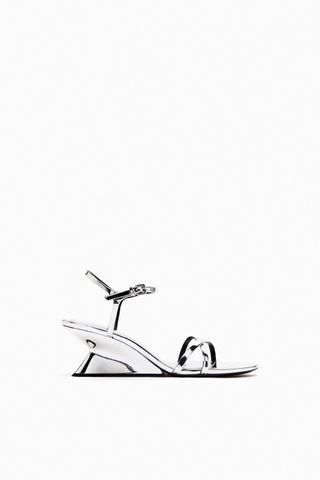 Zara + Metallic Wedge Sandals