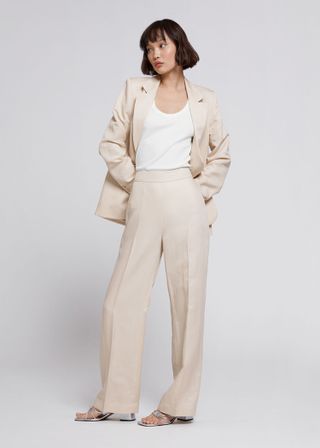 & Other Stories + Linen Wide-Cut Trousers