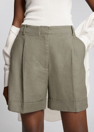 & Other Stories + Tailored Wide-Leg Linen Shorts