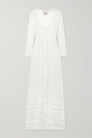 Isabel Marant + Atedy Pointelle-Knit Cotton-Blend Maxi Dress