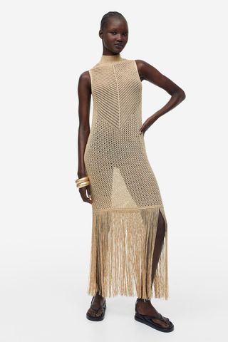 H&M + Glittery Pointelle-Knit Dress