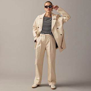 J.Crew + Wide-Leg Essential Pant in Trench Canvas