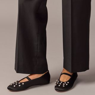 J.Crew + Zoe Strappy Ballet Flats With Jewels