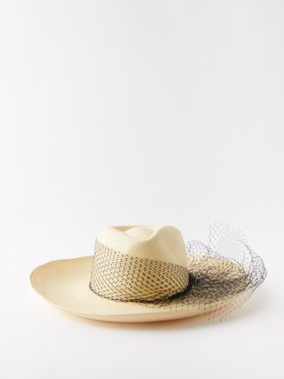 Sensi Studio + Lace-Trim Straw Hat