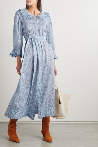 Dôen + + Net Sustain Helena Embroidered Organic Cotton-Voile Midi Dress