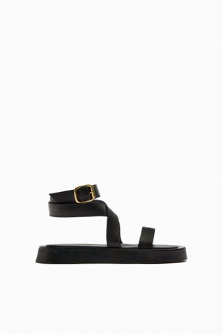 Zara + Leather Flatform Sandals