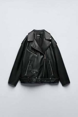 Zara + Faux Leather Oversize Jacket
