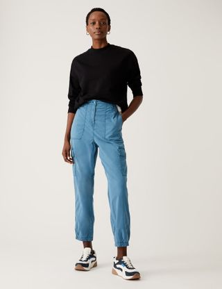 M&S Collection + Tencel Rich Cargo Tea Dyed Trousers