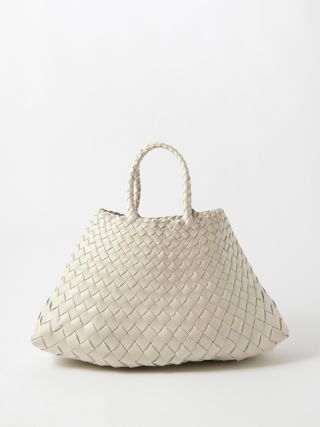 Dragon Diffusion + Santa Croce Small Woven-Leather Tote Bag