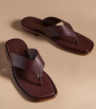 Anthropologie + Leather Thong Sandals