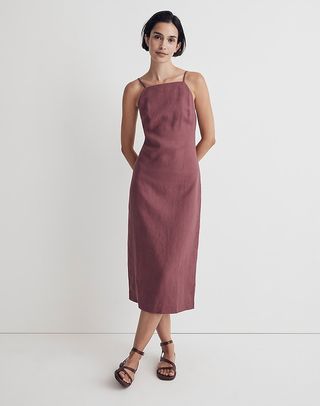 Madewell + Goldie Midi Slip Dress in 100% Linen