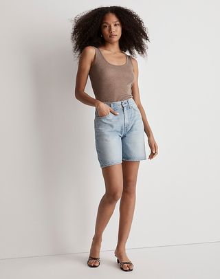 Madewell + Baggy Jean Shorts in Bessmund Wash