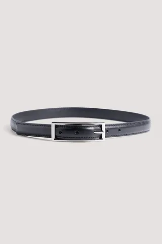 NA-KD + Leather Slim Buckle Belt