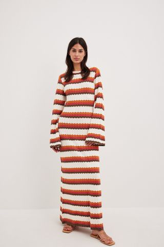 NA-KD + Fine Knitted Ombe Maxi Dress