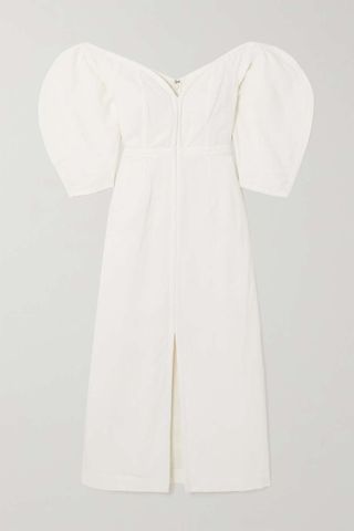 Mara Hoffman + + Net Sustain Leonara Off-The-Shoulder Tencel Lyocell and Linen-Blend Midi Dress