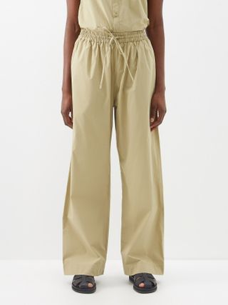 Matteau + Drawstring Organic-Cotton Poplin Trousers