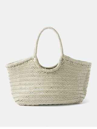 Dragon Diffusion + Nantucket Large Woven-Leather Basket Bag