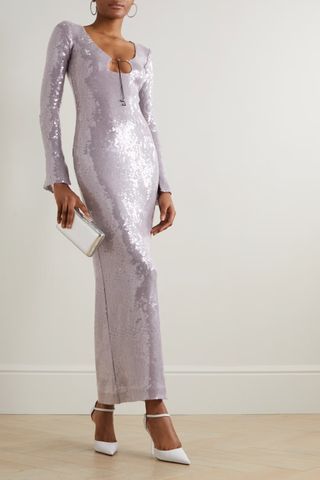 16ARLINGTON + Solaria Sequined Stretch-Tulle Maxi Dress
