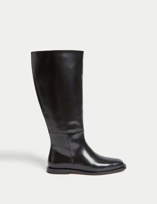 Marks & Spencer + Patent Leather Flat Riding Boots