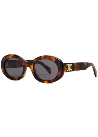 Celine + Oval-Frame Sunglasses