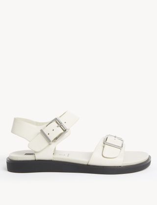 M&S Collection + Leather Buckle Flat Sandals