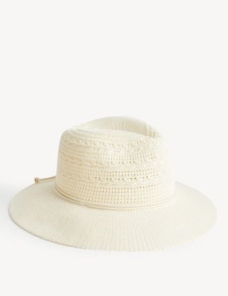 M&S Collection + Cotton Rich Packable Fedora Hat