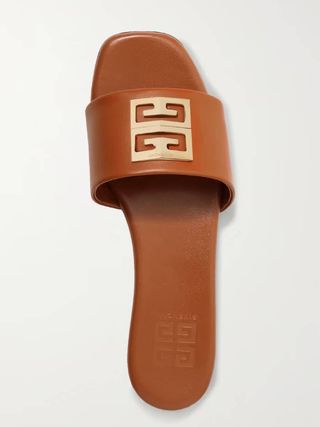 Givenchy + Logo-Embellished Leather Slides