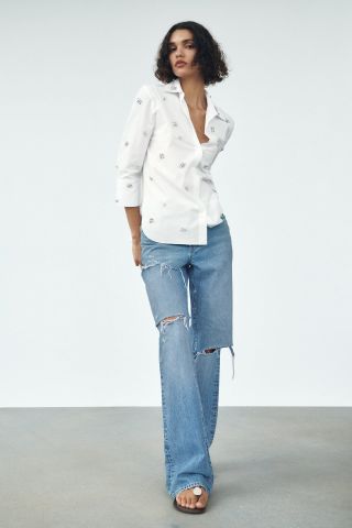 Zara + Loose Fit Low Rise Jeans