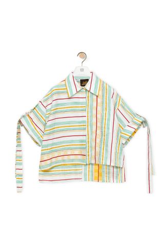 Loewe + Striped Workwear Shirt in Cotton, Linen and Silk