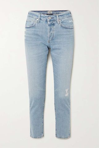 Citizens of Humanity + Emerson Cropped Distressed Slim Boyfriend Jeans