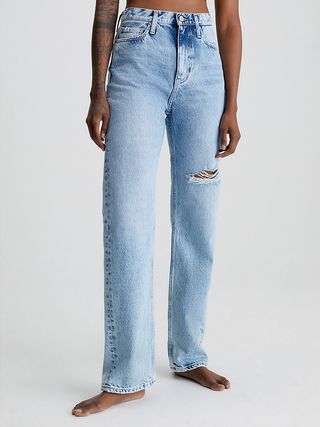 Calvin Klein + High Rise Straight Jeans