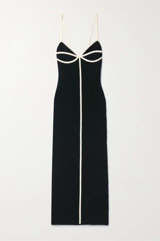 Mara Hoffman + Sasha Piped Ribbed Organic Cotton-Blend Midi Dress